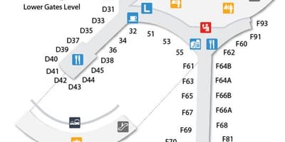نقشه از Toronto Pearson international airport terminal 1