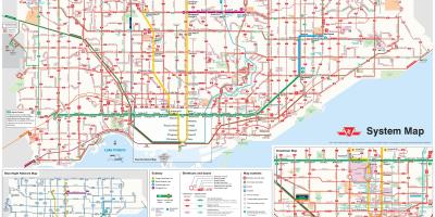 نقشه مسیرهای اتوبوس TTC
