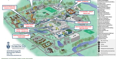 نقشه university of Toronto Mississauga پردیس خدمات غذایی