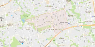 نقشه Willowdale محله تورنتو