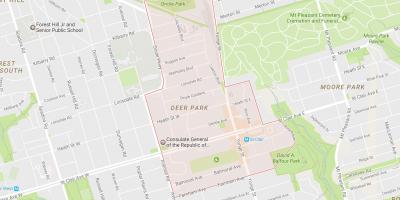 نقشه از گوزن در پارک محله های تورنتو
