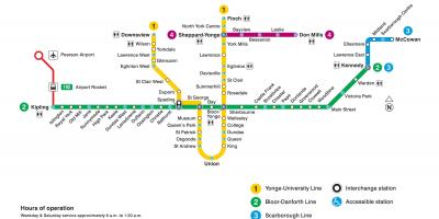 نقشه از تورنتو TTC مترو