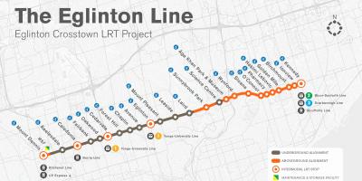 نقشه مترو تورنتو Eglinton خط پروژه