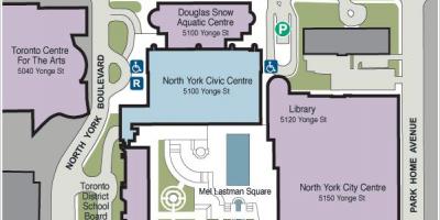 نقشه از تورنتو مرکز هنرهای پارکینگ