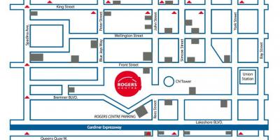 نقشه Rogers centre پارکینگ