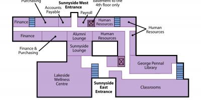 نقشه از سنت جوزف سلامت مرکز تورنتو Sunnyside سطح 1