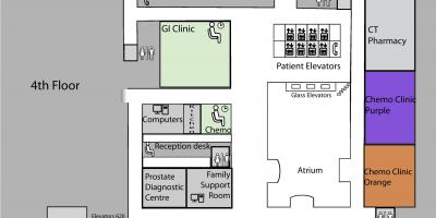 نقشه شاهزاده خانم مارگارت سرطان مرکز تورنتو طبقه 4