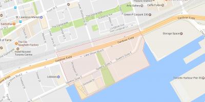 نقشه از East Bayfront محله تورنتو