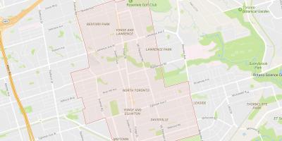 نقشه از شمال محله های تورنتو