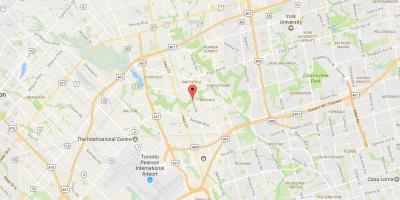 نقشه از غرب هامبر-Clairville محله تورنتو