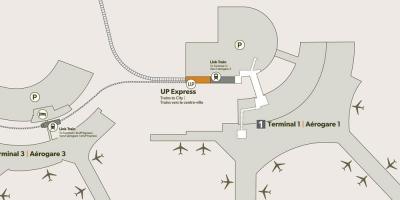 نقشه از فرودگاه پیرسون ایستگاه قطار