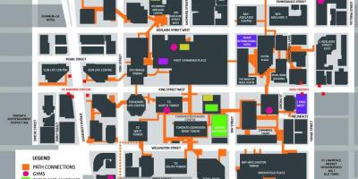 نقشه مسیر تورنتو مرکز شهر پیاده گردشگاه