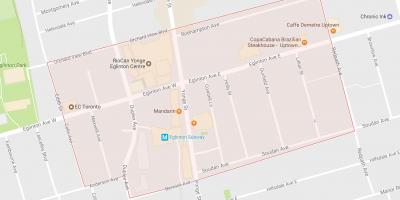 نقشه از یانگ و Eglinton محله تورنتو