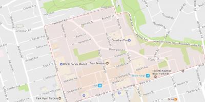 نقشه یورکویل محله تورنتو